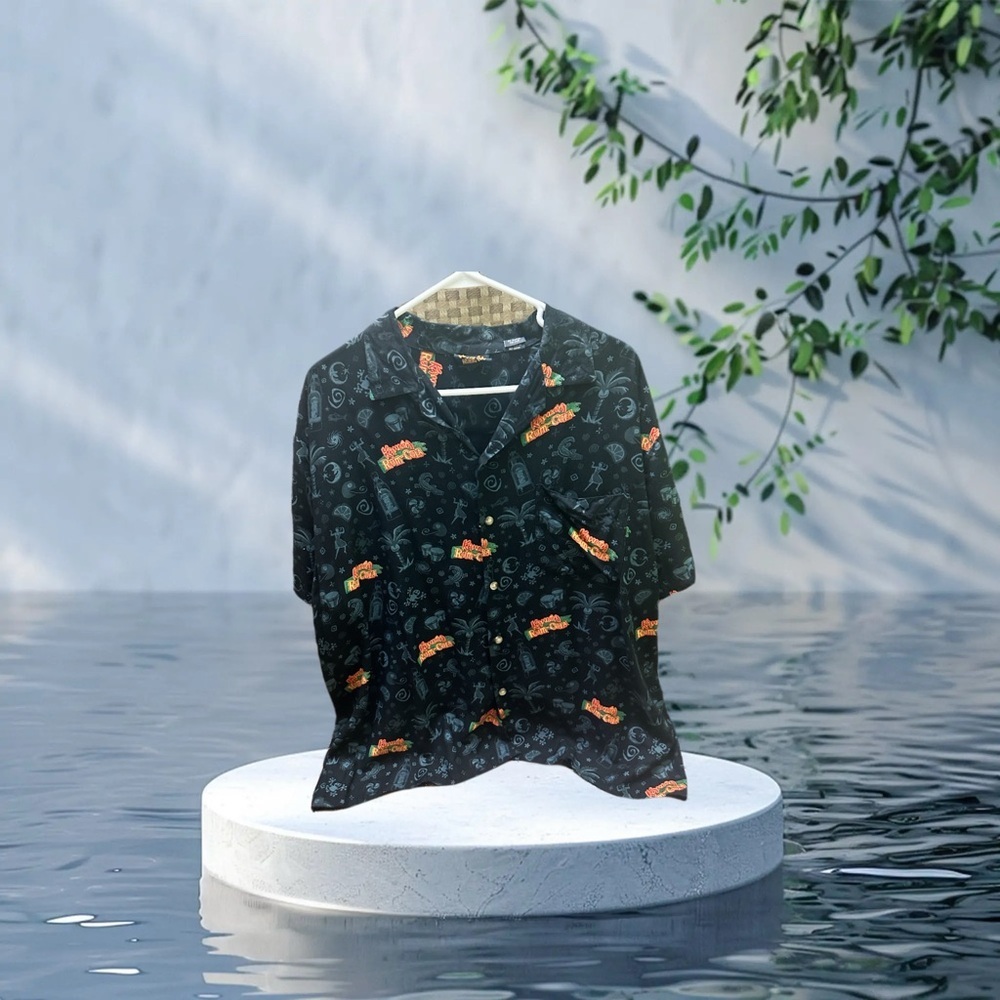 KAHLUA Black Patterned Men's Shirt Size L
